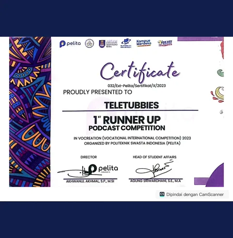 National Podcast Competition, 1st Runner-up award